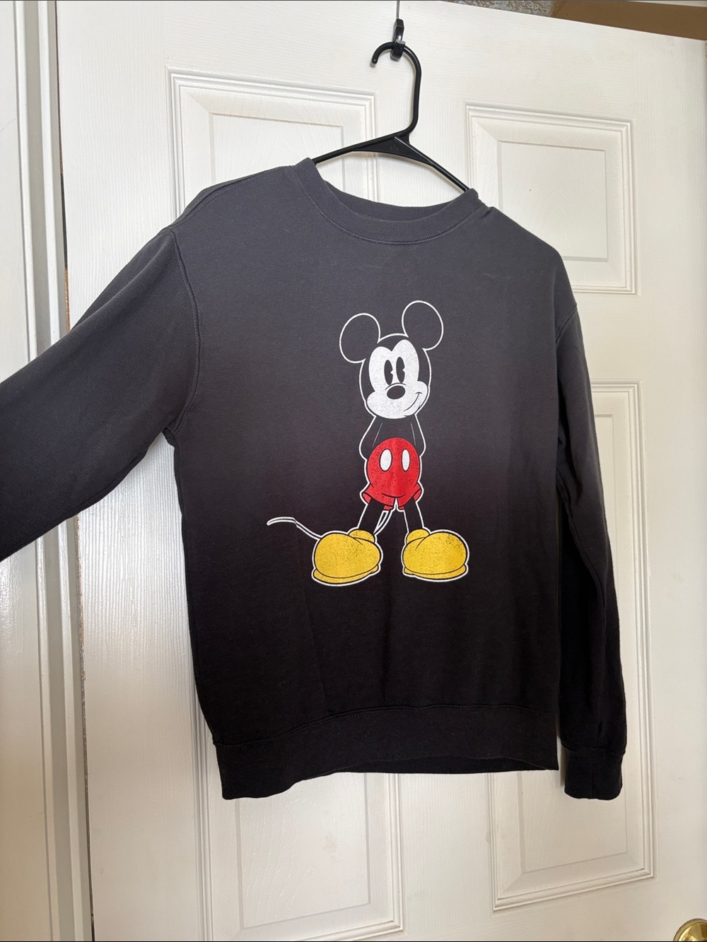Disney Black Crewneck Sweatshirt with Red & Yellow Mickey Graphic